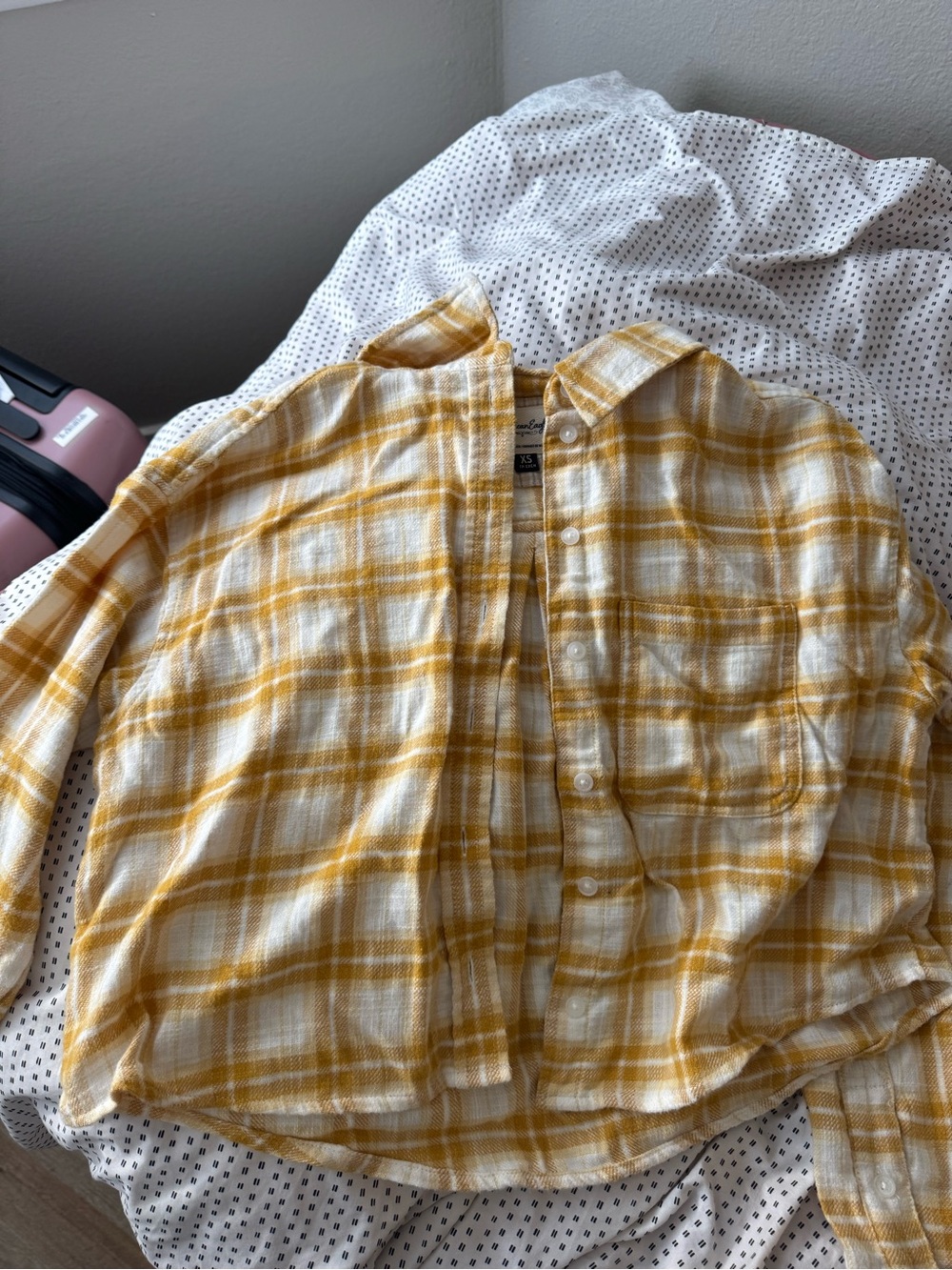 Unisex Yellow Plaid Button-Down Shirt